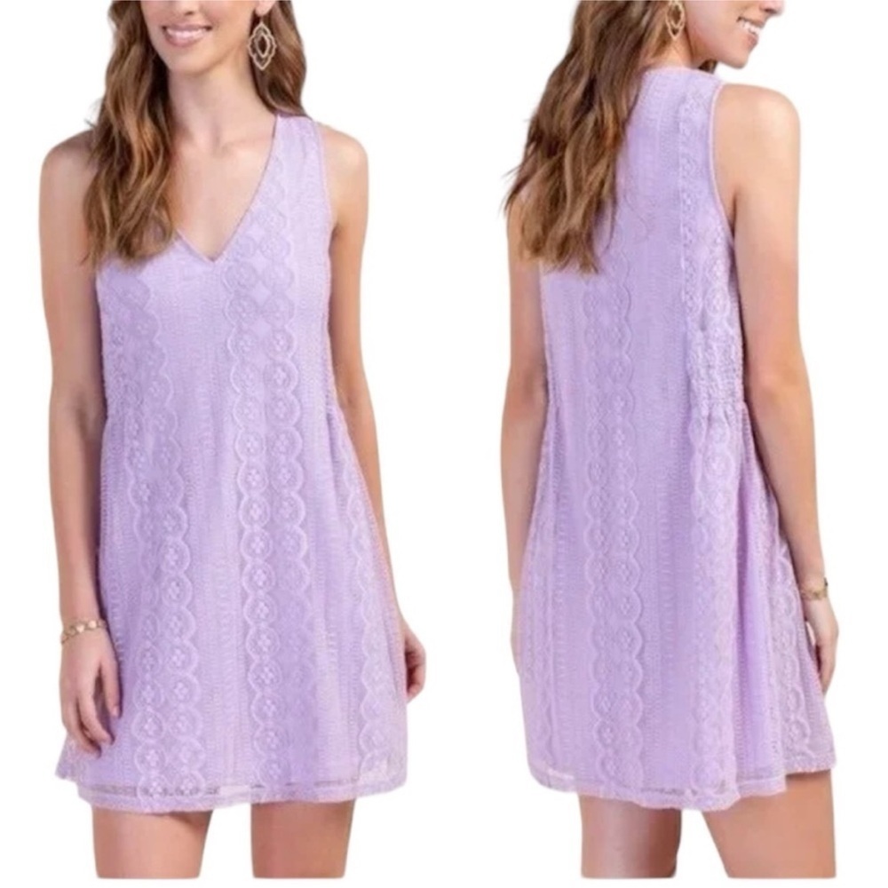Francesca's Size Small Lavender Purple Lace Mini Dress.